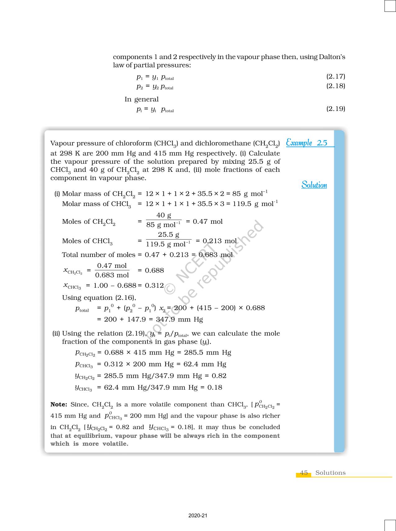 Solutions - NCERT Book Of Class 12 Chemistry Part I